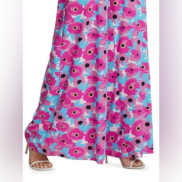 CHIARA BONI Skyla Floral Jersey Wide Leg Pants in Candy Blossom Size 42/6 NWT - Picture 7 of 12